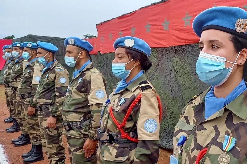  ميداليات أممية توشح صدور جنود القبعات الزرق المغاربة بإفريقيا الوسطى