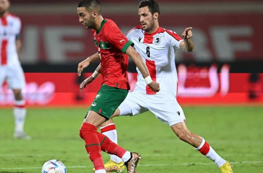  الإمارات..زياش يتألق في مباراة المغرب – جورجيا قبل بداية مونديال قطر
