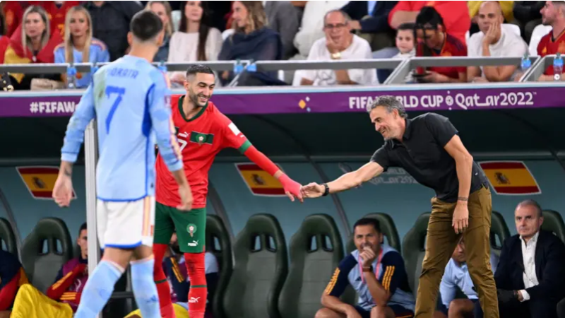  مدرب اسبانيا: المنتخب المغربي يستحق الفوز