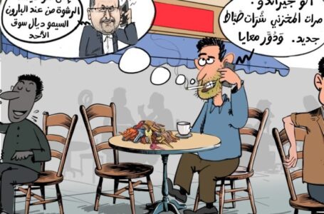 سمسار يتسبب في تداعي أسطورة “المصادر الموثوقة” التي يروّج لها هشام جيراندو (كاريكاتير)